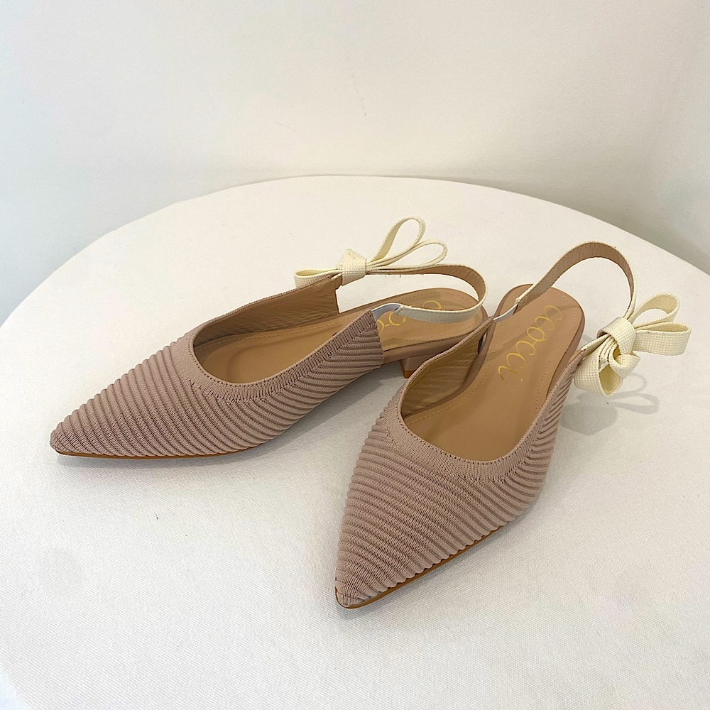 Ccocci Serenity Style Bow Sling Back with Small Flat Heel